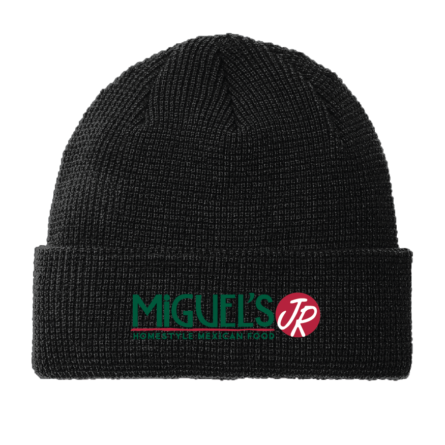 Embroidered Thermal Knit Cuffed Beanie